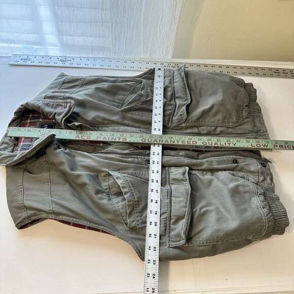 North Bay Rugged Essentials Mens Utility Vest Pockets Plaid Lining Medium Cotton - Picture 6 of 12